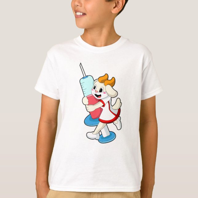 T-shirt Chèvre comme infirmière à la vaccination avec seri (Devant)