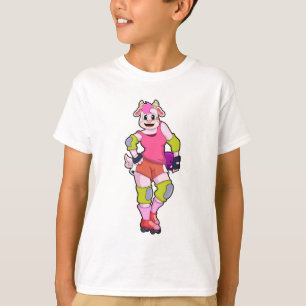 T-shirt Chèvre comme Patinage en ligne avec Patins en lign