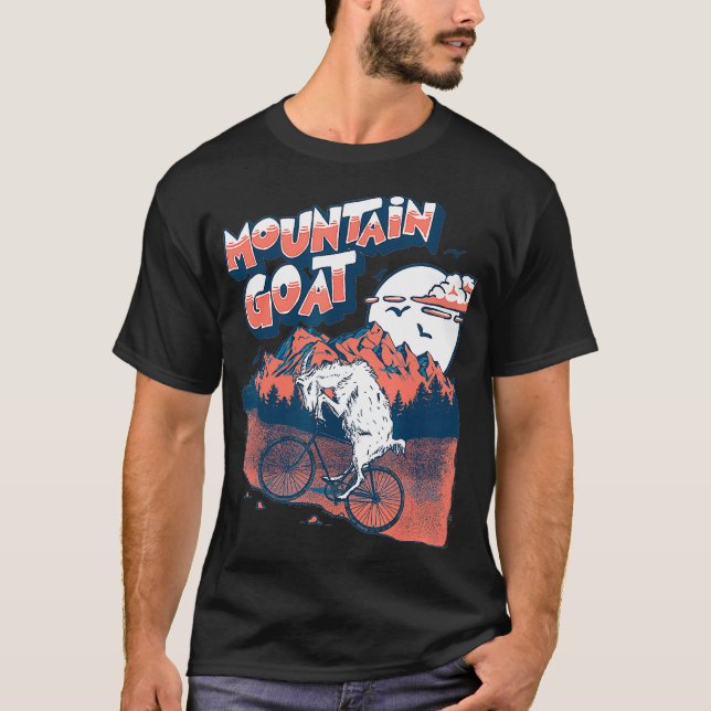 T-shirt Chèvre de montagne Funny VTT Vélo de chèvre Vin Vi (Devant)