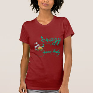 T-shirt Chèvre drôle Chemise Crazy Chèvre Dame 1
