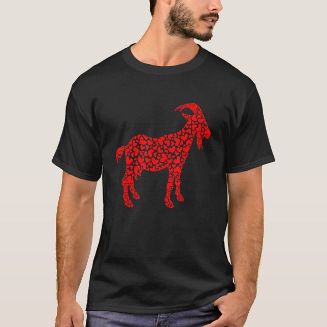 T-shirt Chèvre Drôle Est Mon Saint Valentin Animaux Animau (Devant)