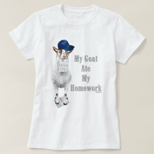 T-shirt Chèvre drôle Mange Mes devoirs