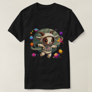 T-Shirt Chèvre Galactique avec UFO Anima d'espac