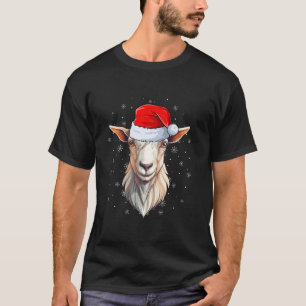 T-shirt Chèvre Lover Noël Fête Noël Chapeau Chèvre Noël