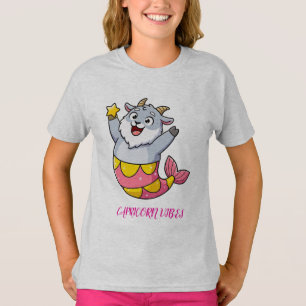 T-shirt Chèvre Mermaid Capricorne Mignonne Personnage du Z
