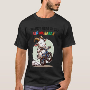 T-shirt Chèvre mignonne à vélo Je suis juste ici pour dire