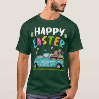 T-shirt Chèvre mignonne avec lapin Oreilles Chasse Camion