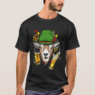 T-shirt Chèvre Oktoberfest Costume Lederhosen Bière allema