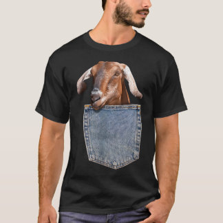 T-shirt Chèvre Pocket Bébé Chèvre Qui Regarde Drôle Chèvre