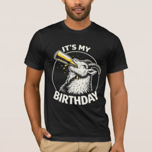 T-shirt Chèvre qui lampe de la bière C'est mon anniversair
