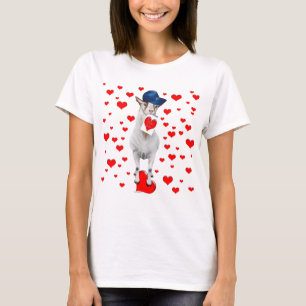 T-shirt Chèvre Saint-Valentin Coeurs