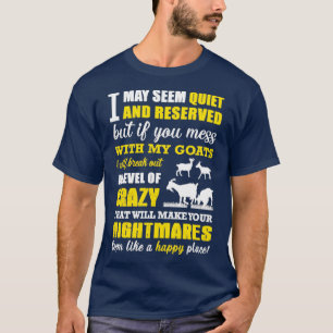 T-shirt Chèvre si tu bats avec mes chèvres, je te casserai