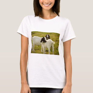 T-shirt Chèvres Boer Adorables dans une Ferme de Pâturage 