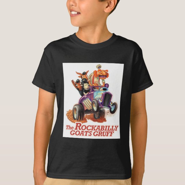 T-shirt Chèvres de rockabilly bourrues - hot rod Troll (Devant)