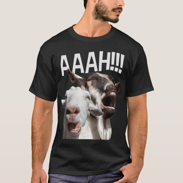 T-shirt Chèvres hurlantes AAAH Amoureux fou fou de chèvre (Devant)