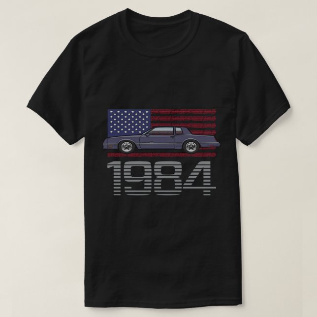T-shirt Chevrolet Monte Carlo Blue 1984 (Design devant)