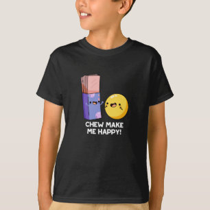 T-shirt Chew Me Rendre Joyeux Bonbon Pun de Bonbons Foncé 