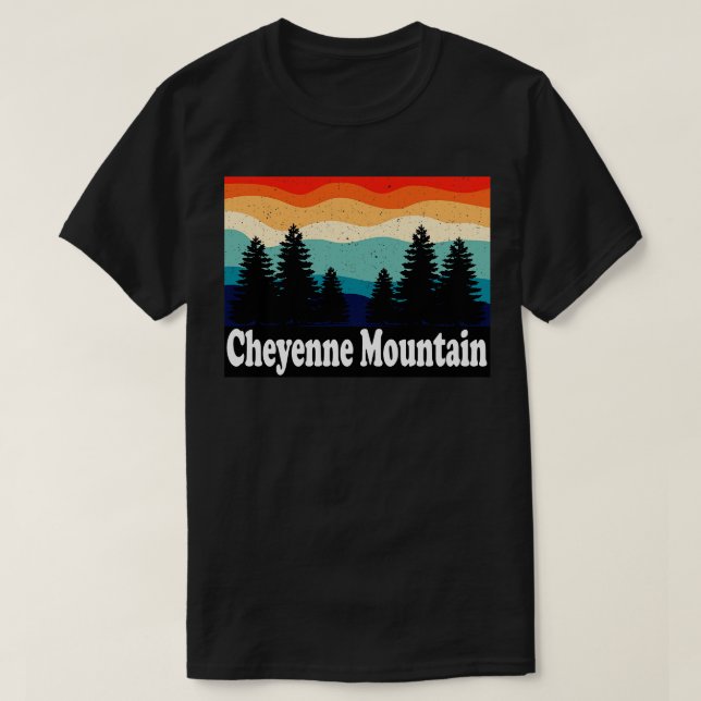 T-shirt Cheyenne Mountain Colorado Retro (Design devant)