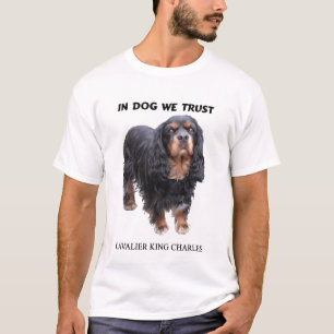 T-shirt Chez le chien nous cavalier noir et bronzage de