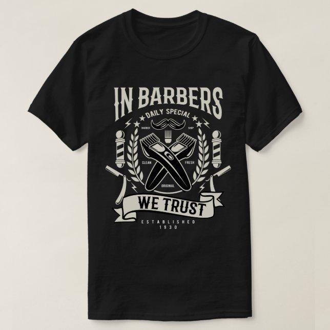 T-shirt Chez les coiffeurs, nous faisons confiance aux T-s (Design devant)