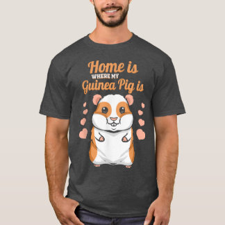 T-shirt Chez moi, mon cochon de Guinée est drôle, le cocho