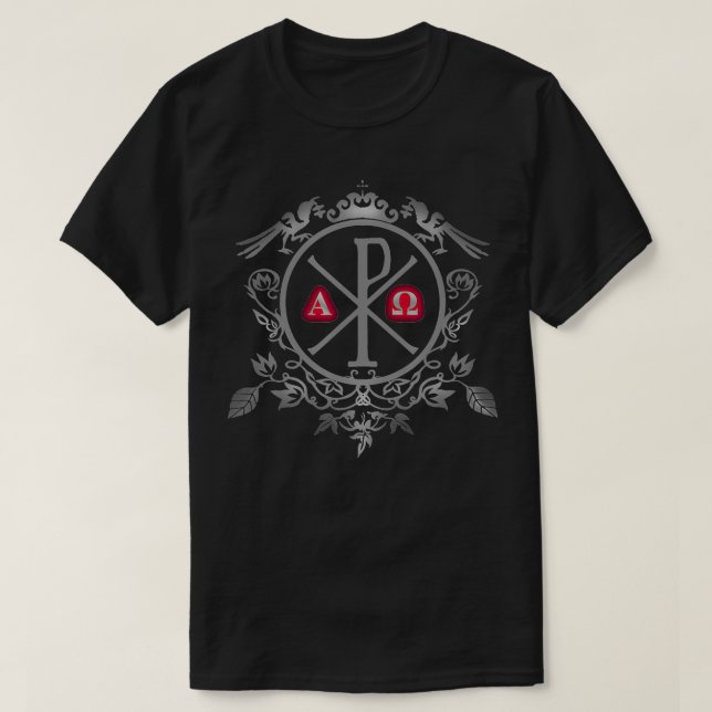 T-shirt Chi Rho Alpha et Oméga  (Design devant)