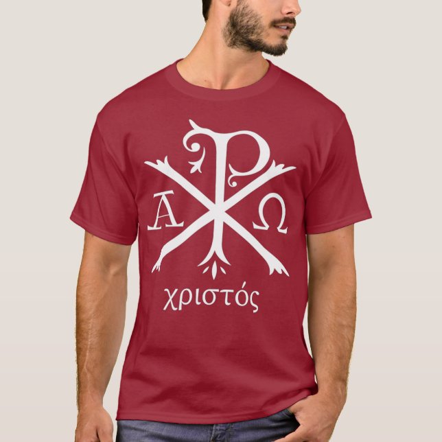 T-shirt Chi Rho Jésus Christ Monogramme ancien chrétien (Devant)