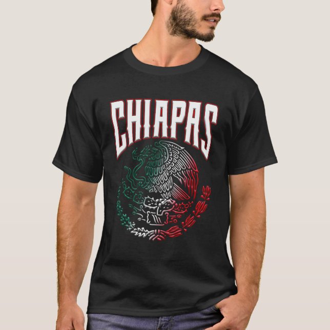 T-shirt Chiapas Con El¡Guila Mexicana SãMbolo Patrio (Devant)