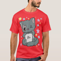 Chibi Anime Chat Boire un Boba Tea Kawaii Neko Fa