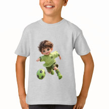 T-shirt Chibi Anime Garçon Joueur de Football pour