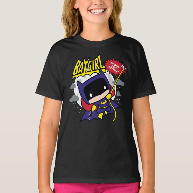 T-shirt Chibi Batgirl Prêt Pour L'Action (Devant)