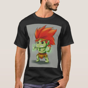 T-shirt Chibi Bête de Jungle Électrique   Ar Combattant Sa