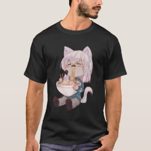 T-shirt Chibi Chat Anime Girl Cute Kawaii Japonais Chat Ra
