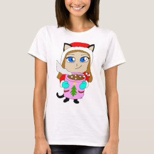 T-shirt chibi chatte fille   
