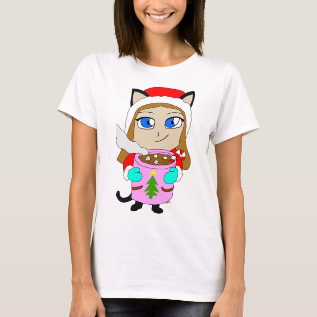 T-shirt chibi chatte fille    (Devant)
