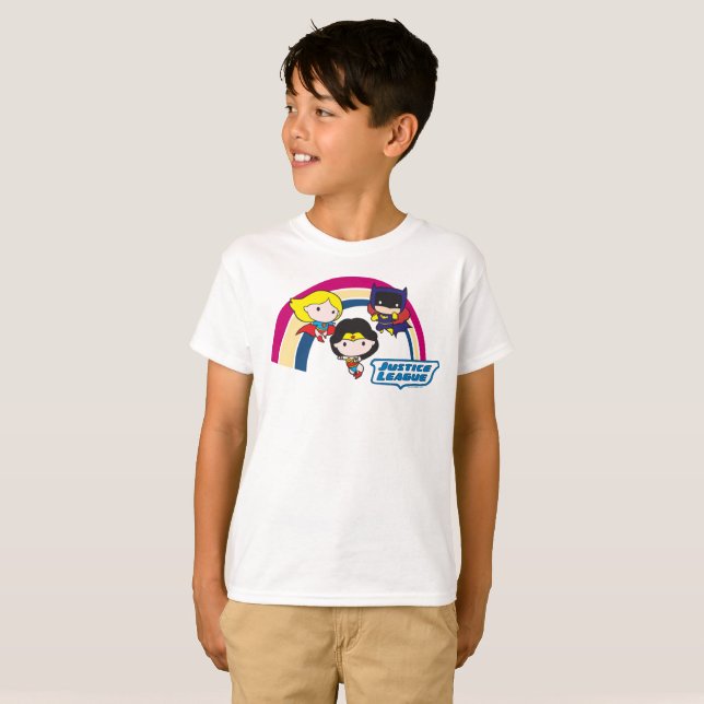 T-shirt Chibi Justice League Rainbow (Devant entier)