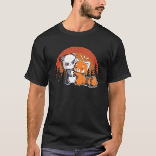 T-shirt Chibi Panda Ours Hugs Rouge Panda - Enfants