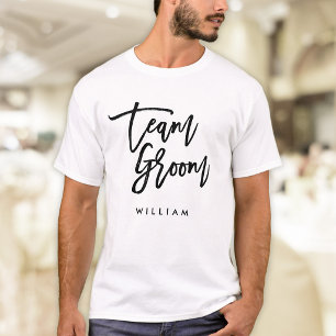 T-shirt Chic Brosse tendance noir Script Team Groom