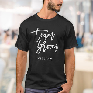 T-shirt Chic Brosse tendance White Script Team Groom