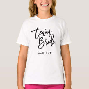 T-shirt Chic Brush tendance noir Script Team Bride