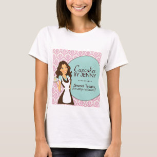 T-shirt chic de boulangerie de silhouette de petit