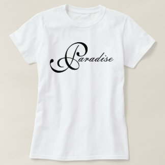 T-shirt Chic emblématique et script minimaliste Paradis