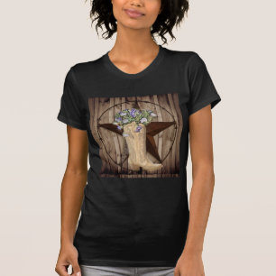 T-shirt Chic Fleur sauvage Texas Star Western cowgirl coun