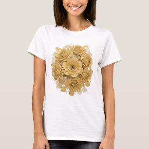 T-shirt Chic Gris Golden ROSES Design sur mesure