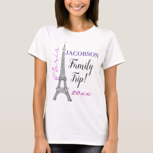 T-shirt Chic Paris France Tour Eiffel Voyage en famille