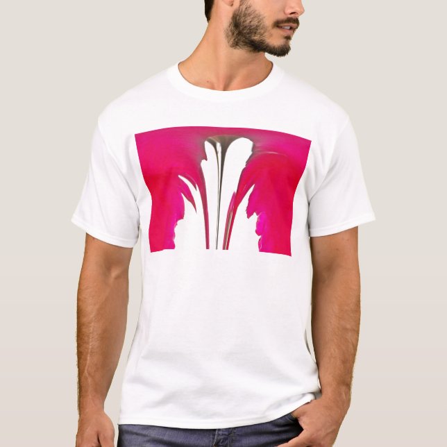 T-shirt Chic rouge extraordinaire rose pétales sous le cie (Devant)