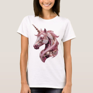 T-shirt Chic Silver LICORNE Art de texte 3D