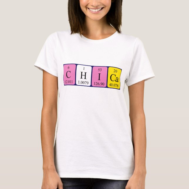 T-shirt Chica nom de table périodique (Devant)