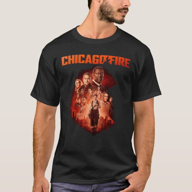 T-shirt chicago fire castmembers retro (Devant)