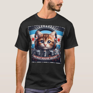T-shirt Chicago Flag Cat House Music 002